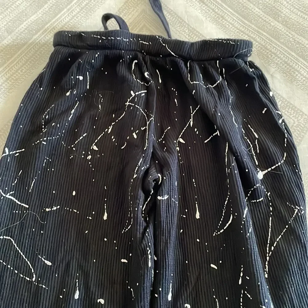 Katie J NYC Couture Girls Black with White Splatter Matching Top & Pants